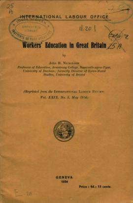 "Workers education in Great Britain" J.H. Nicholson, Geneva