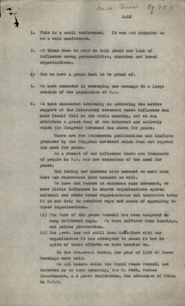 Conference Notes re: Progress of S.A.P.C. during 1954