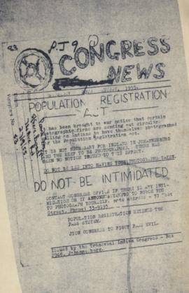 Congress News, 20 August 1955. Issued by the T.I.C