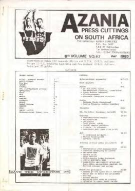 Azania Committee: Azania Press Cuttings 8th Volume No 67 May 1989