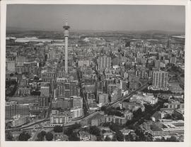Birds eye view of Hillbrow with the Hillbrow tower, before Ponte City was built