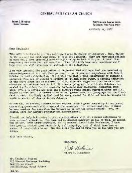 RS Bilheimer: Letter to B Pogrund from New York