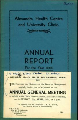 Alexandra Health Centre and University Clinic - Annual Reports  1