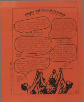 Pamphlet for the Project Solidarité - femmes