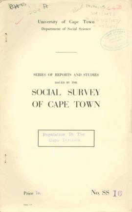 Population In The Cape Division No. SS16