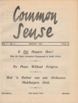 Common Sense - A Magazine to promote goodwill, Volume 1, Number 7
