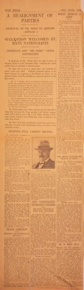 Press clippings on 'Native Affairs' 1920's. (Folio item) 4