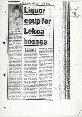 Article re involvement of Lekoa town councillors in liquor business