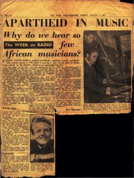 Newspaper clips, South Africa general