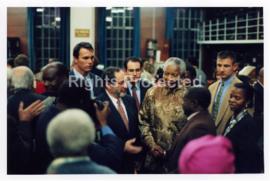 Benjamin Pogrund with Nelson Mandela at a function in the William Cullen Library at Wits Universi...