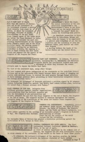 South Africans for Peace, issued by the South African Peace Council, newsletters