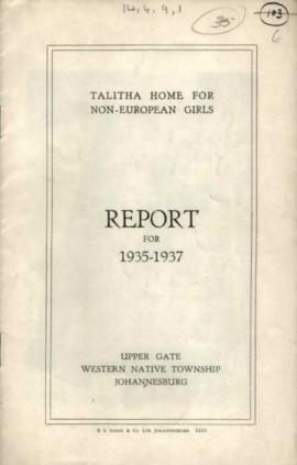 Talitha Home for Non-European Girls Report
