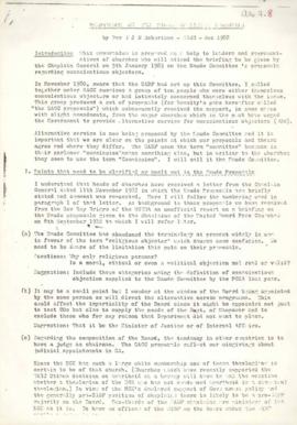 Memorandum on the Chaplain General on 5th January 1983 on the Naude committee's proposals regardi...