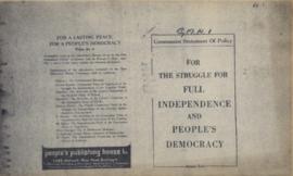 For the Struggle for Full Independence and People's Democracy Communist (Statement of Policy) Fir...