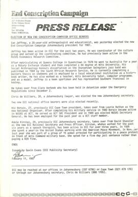 Press Releases, 1987 