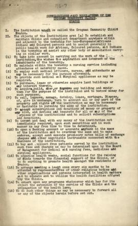 Constitution And Regulations of the Crogman Community Clinic Evaton
