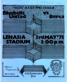 Programme of the match between Bluebells and Berea