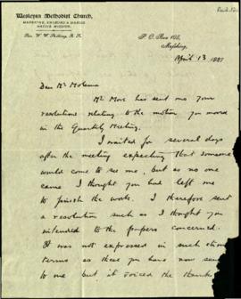 Letter addressed "Dear M Molema"