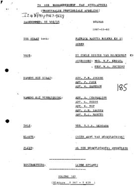 Vol 185 p 9567-9629. Witnesses: Ramagula, MP Mokoena