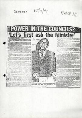 Article re Community Council System (Sowetan)