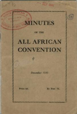 "Minutes of the All African Convention"