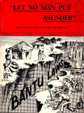 "Let No Man put Asunder" - Special Issue of 'The Black Sash'
