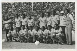 Kaizer Chiefs team, one depicting Kaizer Motaung with the team probably beginning