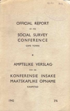 Official Report of the Social Survey  Conference, Cape Town