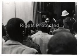 Sobukwe and supporters at Orlando Police Station