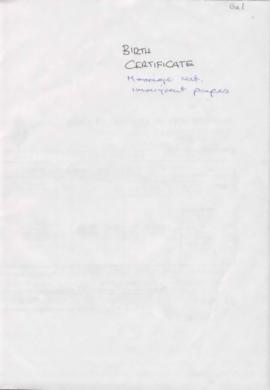 Certified copy of an entry of birth for Lilian Hilda, father Samuel Schwartz, mother Dora Schwart...