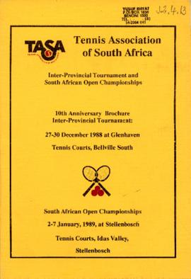 TASA Inter-Provincial Tournament at Glenhaven, 27 - 30 December, 1988 & South African Open Ch...