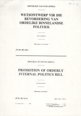 Promotion of Orderly Internal Politics Bill