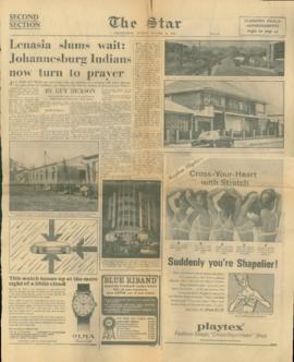 Two page article covering the removal of Indians to Lenasia, and the housing developments for Col...