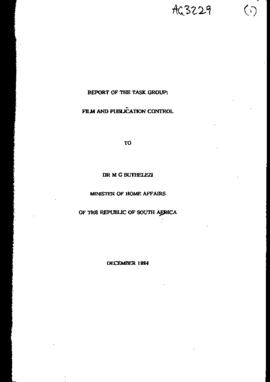 Report of the Task Group, Volume 1