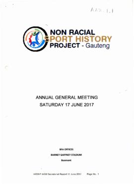 Secretarial Report of the Non-Racial Sport History Project Gauteng