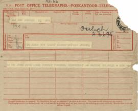 Telegram from Inando to Dr. Xuma