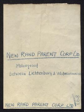 New Rand Parent Corp. Ltd. Molengraaf -Between Lichtenburg &Wolmaranstad