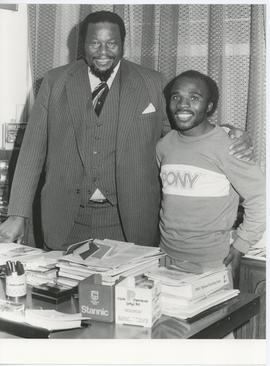 Baby Jake posing with Soweto business man Richard Maponya