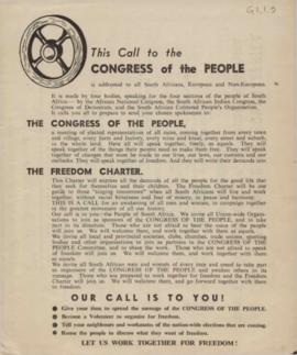 This Call to the Congress of the People, issued by the National Action Council of the Congress of...