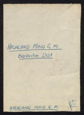 Highland Maid G.M.- Barberton District
