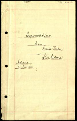 1902 April 4. Memorandum of agreement between Russel Paddon, lessor, Silas Tau Molema and Solomon...