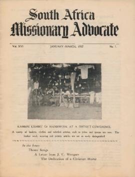 South African Missionary Advocate, Volume 16, Number 1 - Volume 17, Number 4