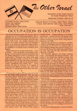 The Other Israel: Newsletter of the Israeli Council for Israeli-Palestinian Peace 