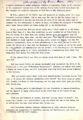 Dennis Siwisa: Transcript: Speech delivered by Sobukwe in September 1948