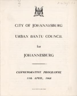 Urban Bantu Council for Johannesburg