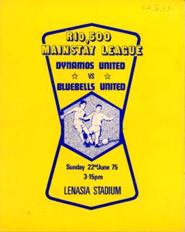 Programme of the match in Mainstay League between Dynamos United and Bluebells United