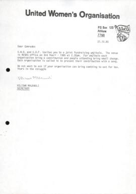 Correspondence with The United Women's Organisation