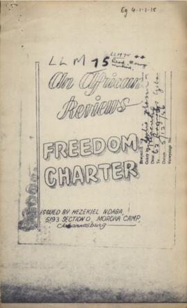 "An African Reviews the Freedom Charter" by H. Ndaba