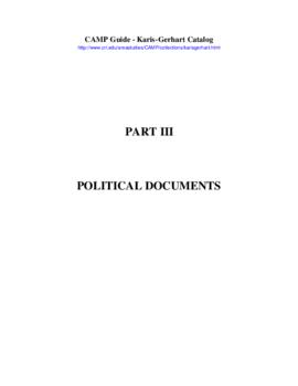 PART III - Political Documents