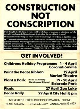 ECC poster: Construction not conscription